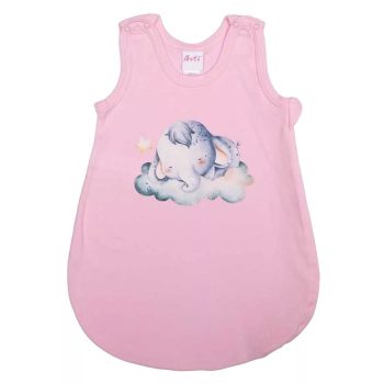   Ujjatlan vékony pamut hálózsák Elefántos mintával, Méret - 80-as ,1 TOG