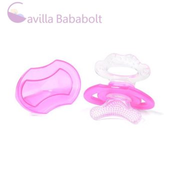 BABYONO BPA-mentes szilikon rágóka cumi formájú pink 3m+
