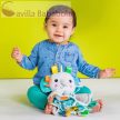 BRIGHT STARTS Morzsolókendő fejjel Cuddle'n Tags elefánt 0hó+