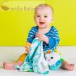 BRIGHT STARTS Morzsolókendő fejjel Cuddle'n Tags elefánt 0hó+