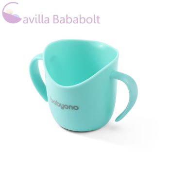 BABYONO Ergonomikus bögre fogantyúval 120 ml menta 6m+