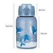 PETITE&MARS Rozsdamentes termosz palack szívószállal 350 ml Whale Song 12m+