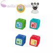 BABY EINSTEIN Connectables Játék mágneses kockák aktivitásokkal Add & Stack 6 db, 6hó+