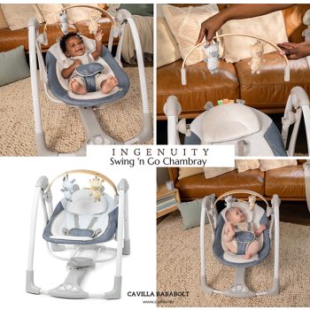   INGENUITY Átalakítható hinta dallamokkal Swing 'n Go Chambray 0hó+