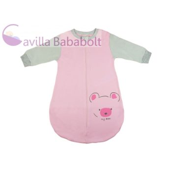   Macis hosszú ujjú, vékony pamut rózsaszín hálózsák, Méret: 74-es