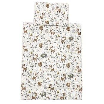   Bébi ágynemű garnitúra, 2 részes pamut - párna (30x40cm) és paplan (70x90cm)