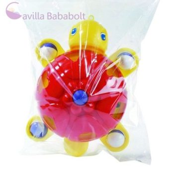 Húzható Csodateknős formabedobó játék, piros-sárga