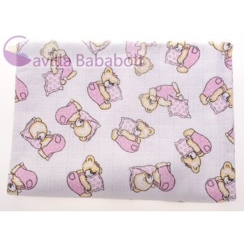 Apró mintás 1 db-os textil pelenka - lányos