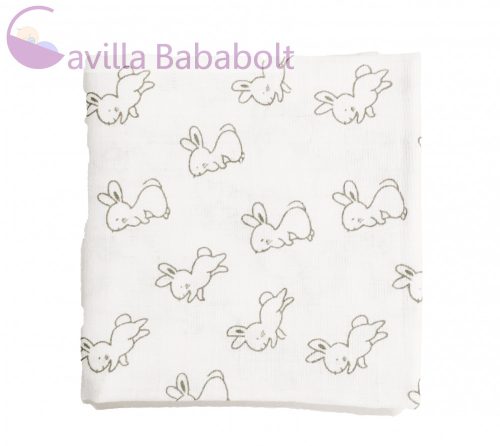 BabyBruin nyomott mintás textil pelenka, 2db - Szürke nyuszi