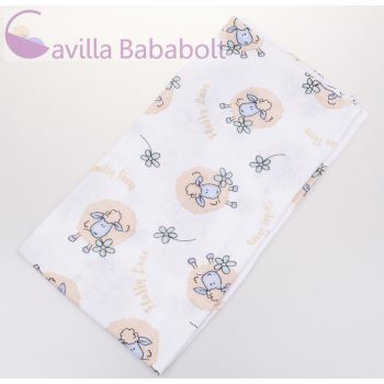   BabyBruin nyomott mintás textil pelenka, 2db - Kék bárány minta