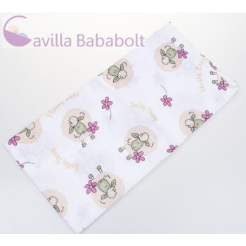   BabyBruin nyomott mintás textil pelenka, 2db - Pink bárány minta