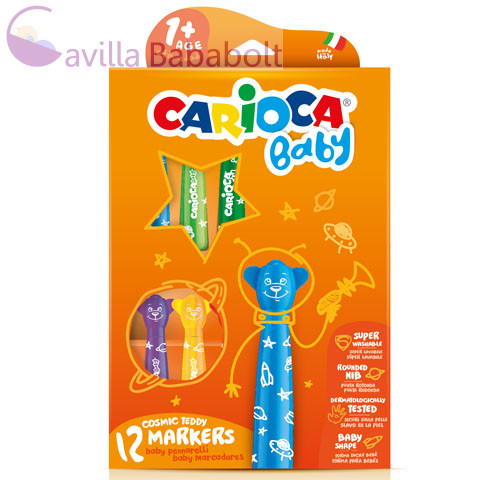 Carioca Színes macis bébi filctoll 12db-os szett kimosható