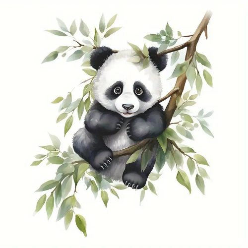 Panda maci, falidekor, falmatrica, (47x38 cm)