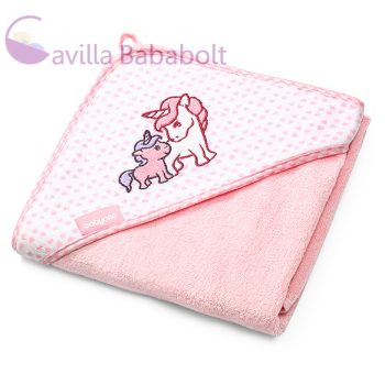   BABYONO Bambusz Kapucnis törölköző , 100x100 cm, rózsaszín