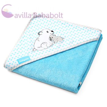 BABYONO Bambusz Kapucnis törölköző , kék 100x100 cm