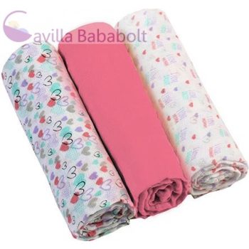 BABYONO Muszlin pelenka - Super soft 3 db - rózsaszín