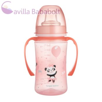   CANPOL BABIES oktató bögre Exotic Animals 240 ml RÓZSASZÍN