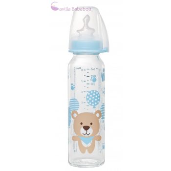 Nip 250 ml üveg standart cumisüveg, kék