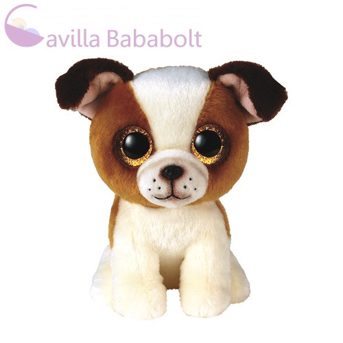 BOOS plüss figura HUGO, 15 cm - barna-fehér kutya