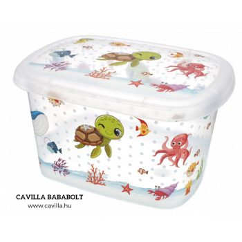   Tárolódoboz teknős mintás 17L 46,2x34,2x26,5cm áttetsző