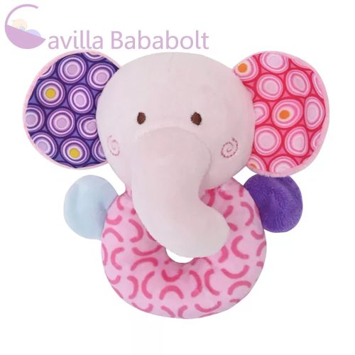 Lorelli Toys Plüss csörgő karika - Pink elefánt