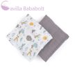 PETITE&MARS Bambusz muszlin 2db-os pelenka szett Misty Grey Planes, 120 x 120 cm