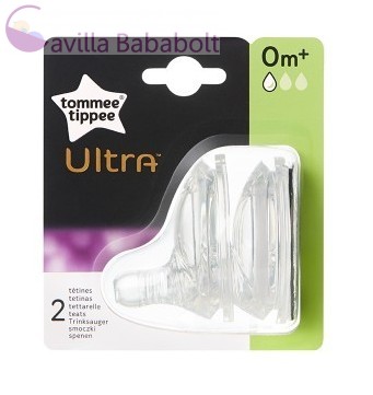 Tommee Tippee Ultra lassú folyású cumisüvegcumi - 0hó (2db)