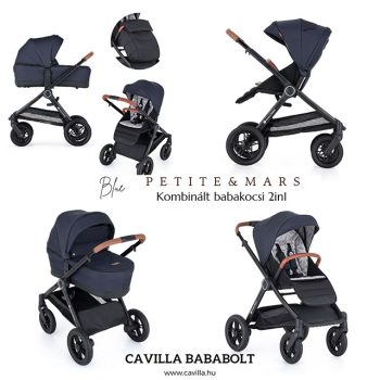   PETITE&MARS Kombinált babakocsi 2in 1 Trails Anthracite Blue