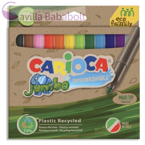 Carioca Eco Family Jumbo 12db-os színes filctoll szett