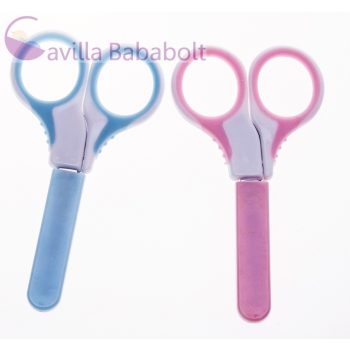 Baby Bruin biztonsági babaolló védő kupakkal, kék