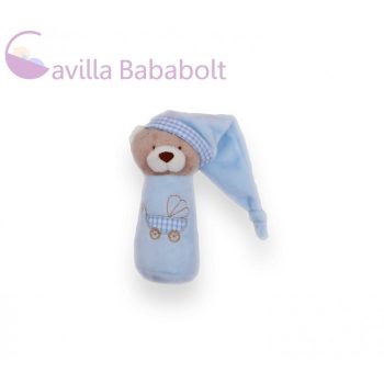 Plüss macis sípoló bébijáték 13 cm