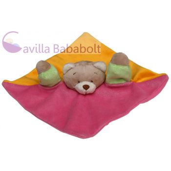   Bábozós Plüss Macis játék plüss kendő 20x20 cm , színes