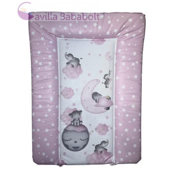 Puha pelenkázó lap, Méret-50x70 cm, rózsaszín elefánt