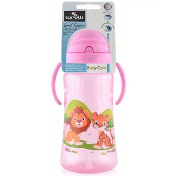 BABY CARE SZAFARI SZÍVÓSZÁLAS SPORTITATÓ 330 ML - PINK
