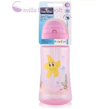 BABY CARE OCEAN SZÍVÓSZÁLAS SPORTITATÓ 330 ML - PINK