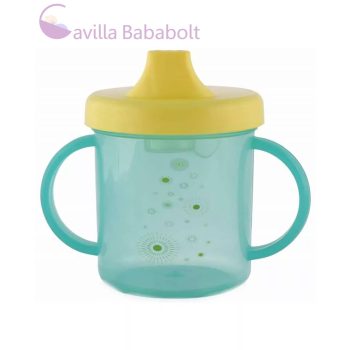 Baby Care itatópohár fogantyúval 210ml alacsony - green