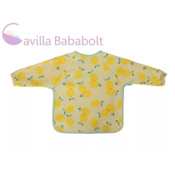 Baby Care hosszú ujjú pamut előke - Citrom