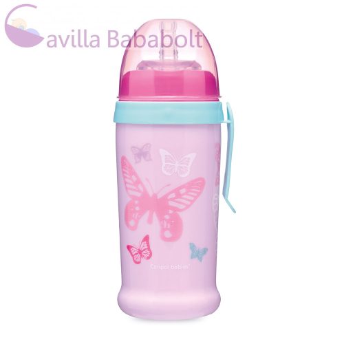 CANPOL BABIES Sportpalack cseppmentes pillangóval 300ml 12m+ rózsaszín