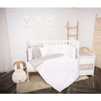   Lorelli ágynemű garnitúra Trend kombi ágyhoz - Abstract Leaves Graybeige