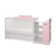 Lorelli Multi kombi ágy 190x72 - White Orchid Orchid Pink