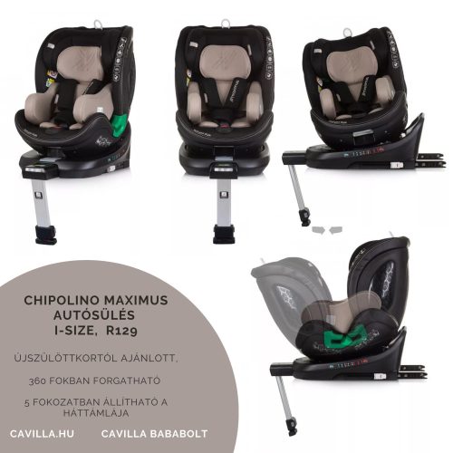 Chipolino Maximus autósülés I-Size 40-150cm -macadamia