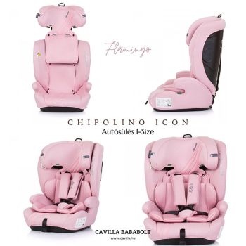   CHIPOLINO ICON AUTÓSÜLÉS I-SIZE 76-150CM , (0-36 kg), FLAMINGO