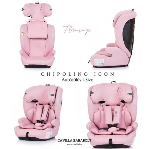 CHIPOLINO ICON AUTÓSÜLÉS I-SIZE 76-150CM , (0-36 kg), FLAMINGO