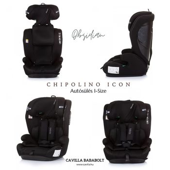   CHIPOLINO ICON AUTÓSÜLÉS I-SIZE 76-150CM , (0-36 kg) - OBSIDIAN