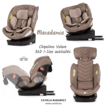   Chipolino Volare 360 I-Size autósülés 40-150 cm - Macadamia