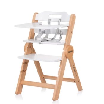 Chipolino Cacao 2az1-ben fa etetőszék - White wood