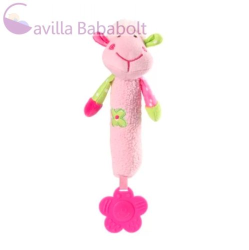 BABYONO sípoló játék rágókával Sweet Lambie rózsaszín