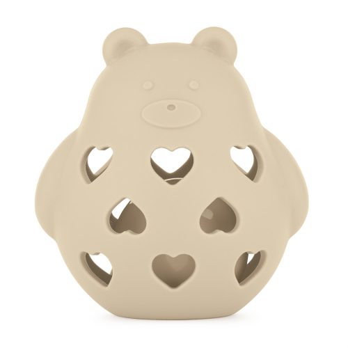 PETITE&MARS Szilikon játék csörgővel Bear Basil Desert Sand 0m+