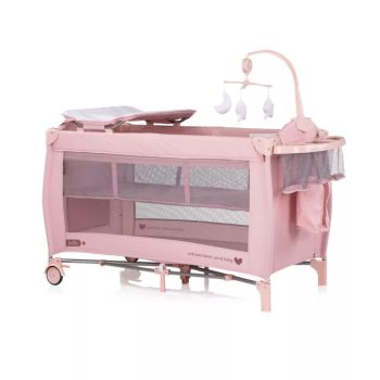 Chipolino Bella multifunkciós utazóágy - pink marshmellow