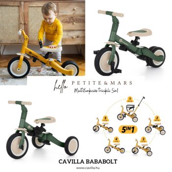 PETITE&MARS Multifunkciós tricikli 5in1 Turbo Misty Green